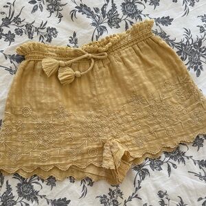 Kids Embroidered mustard Shorts